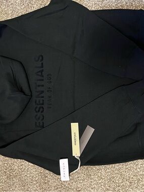 Essentials Men's Black Limo Crewneck Sweatshirt with Tonal Logo